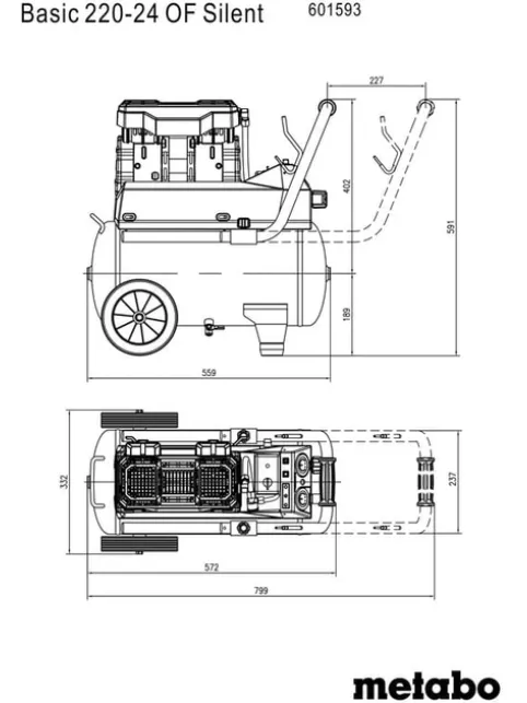 Безмасляний компресор Metabo Basic 220-24 OF Silent (601593000)