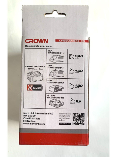 Акумулятор CROWN CAB208016XE CB