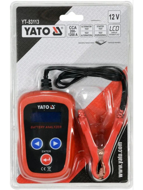 Електронний тестер акумулятора YATO YT-83113