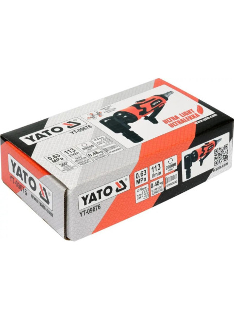Шліфмашина кутова пневматична YATO YT-09676
