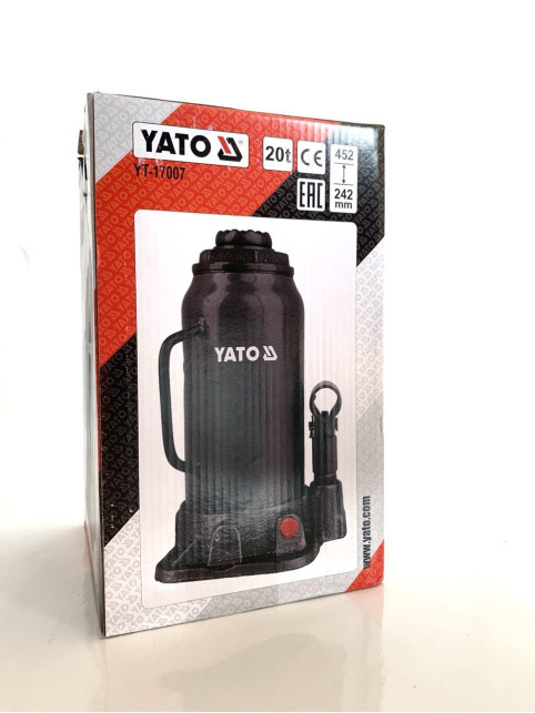 ДОМКРАТ ГІДРАВЛІЧНИЙ СТОВБЦЕВИЙ YATO 20 Т 242-452 ММ